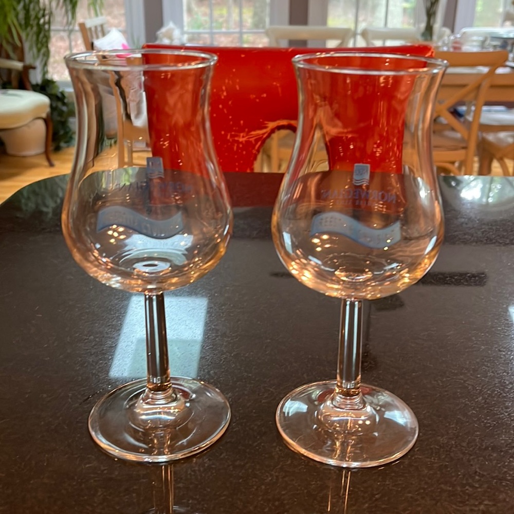 2 Norwegian Cruise Cocktail Glasses